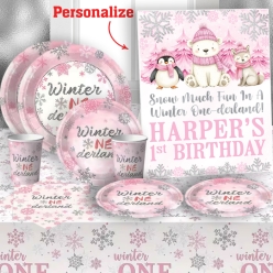 Winter Wonderland Pink Deluxe Party Pack for 10